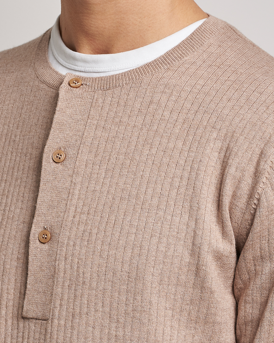 Mies | Puserot | Tiger of Sweden | Nassau Cotton Wool Knitted Sweater Beigie Melange