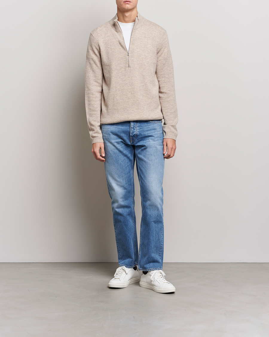 Mies | Vaatteet | Tiger of Sweden | Owain Merino Half Zip Sweater Dark White