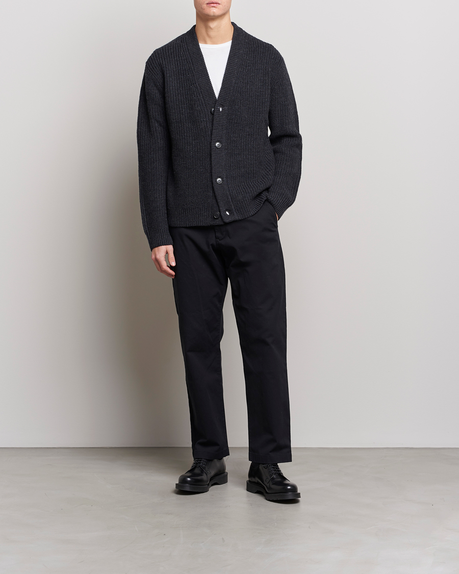 Mies | Puserot | Tiger of Sweden | Reiner Wool Cardigan Dark Grey Mel