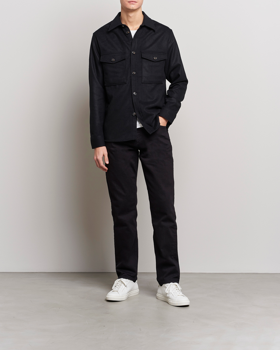 Mies | Vaatteet | J.Lindeberg | Silas Regular Wool Mix Overshirt Black