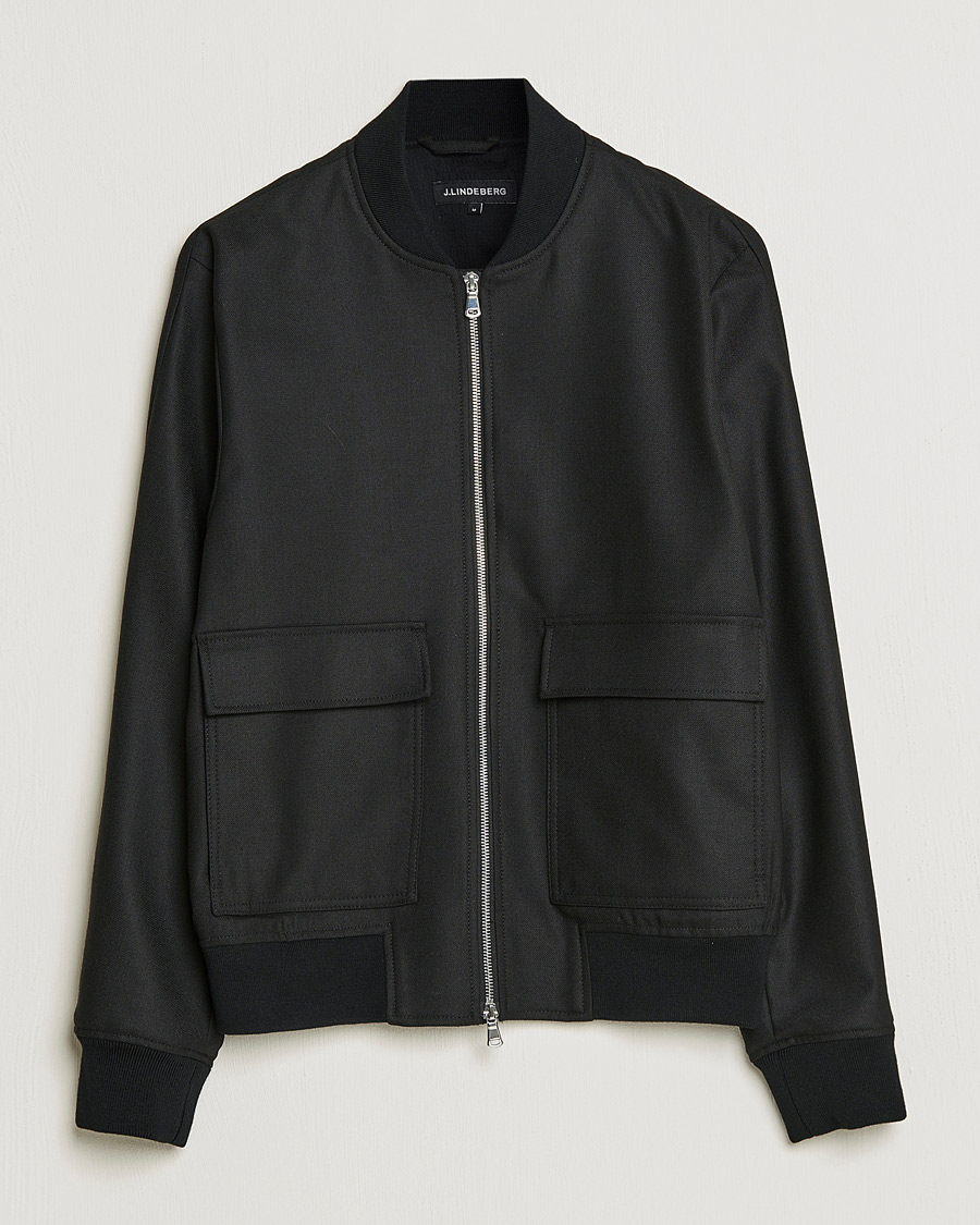Mies | Takit | J.Lindeberg | Thom Bomber Wool Twill Jacket Black