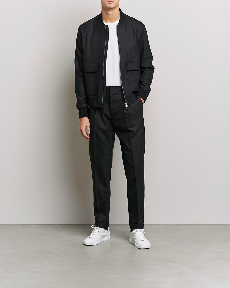 Mies | Takit | J.Lindeberg | Thom Bomber Wool Twill Jacket Black