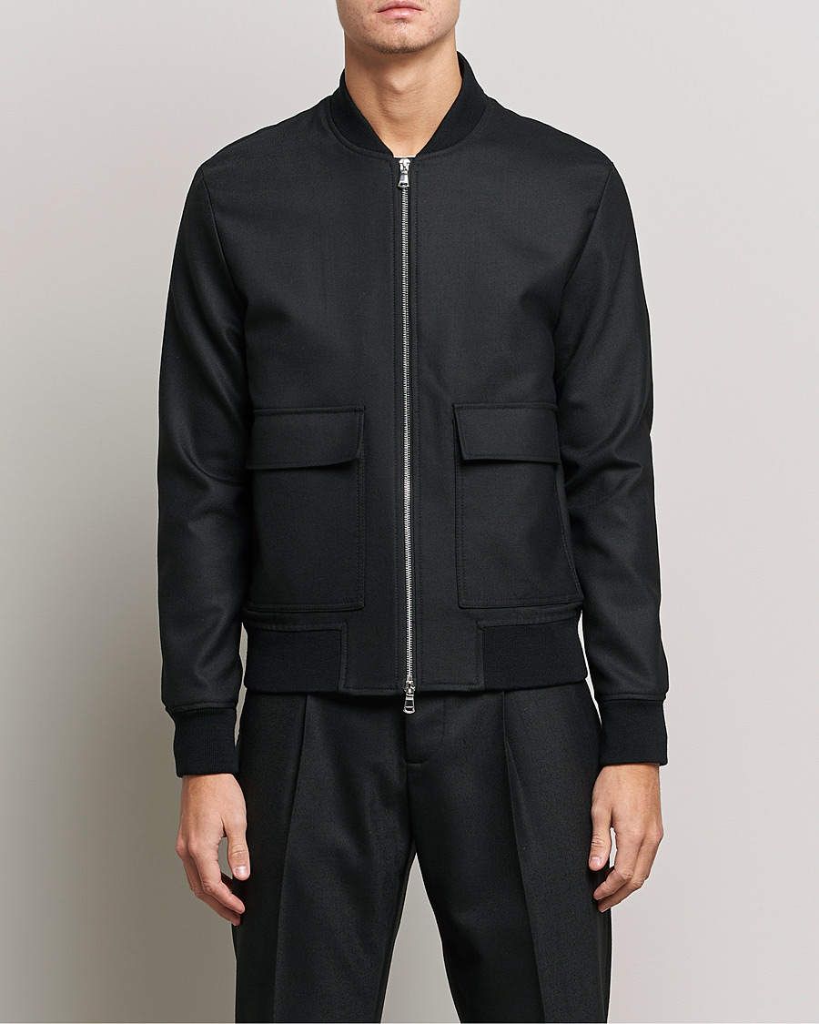Mies | Takit | J.Lindeberg | Thom Bomber Wool Twill Jacket Black