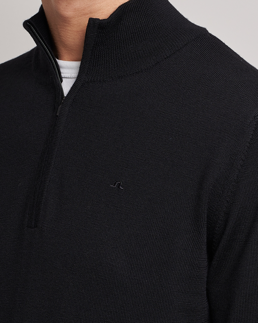 Mies | Puserot | J.Lindeberg | Kian Quarter Zip Merino Sweater Black