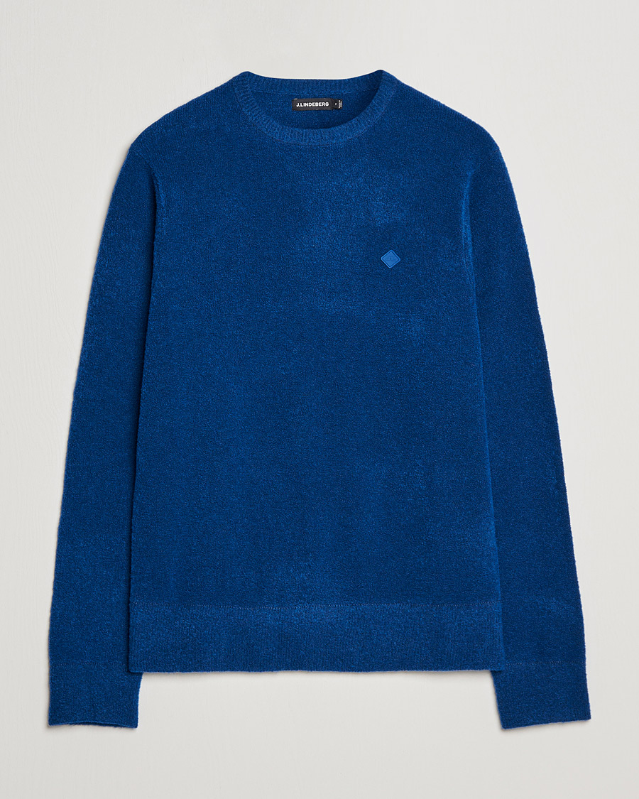Mies | Puserot | J.Lindeberg | Yuri Merino Logo Crew Neck Sweater Navy Peony