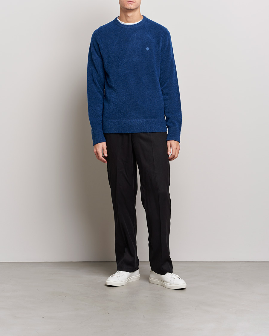 Mies | Puserot | J.Lindeberg | Yuri Merino Logo Crew Neck Sweater Navy Peony