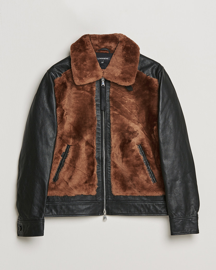 Mies | Takit | J.Lindeberg | Grizzly Sheepskin Leather Jacket Chipmunk
