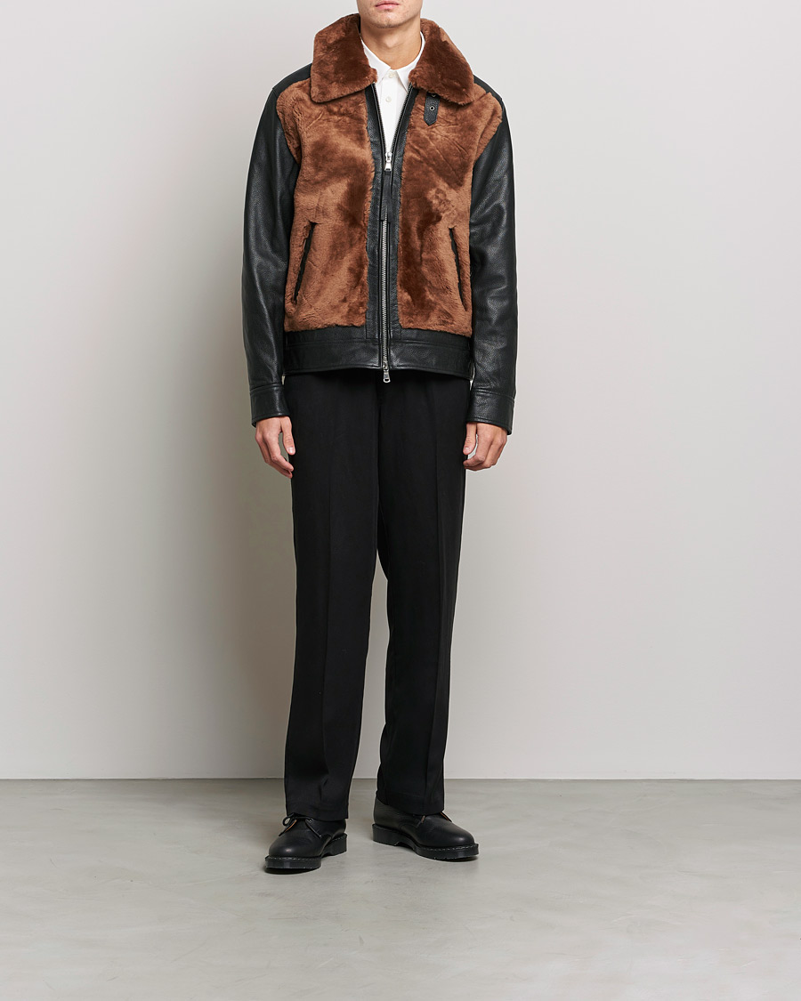 Mies | Takit | J.Lindeberg | Grizzly Sheepskin Leather Jacket Chipmunk