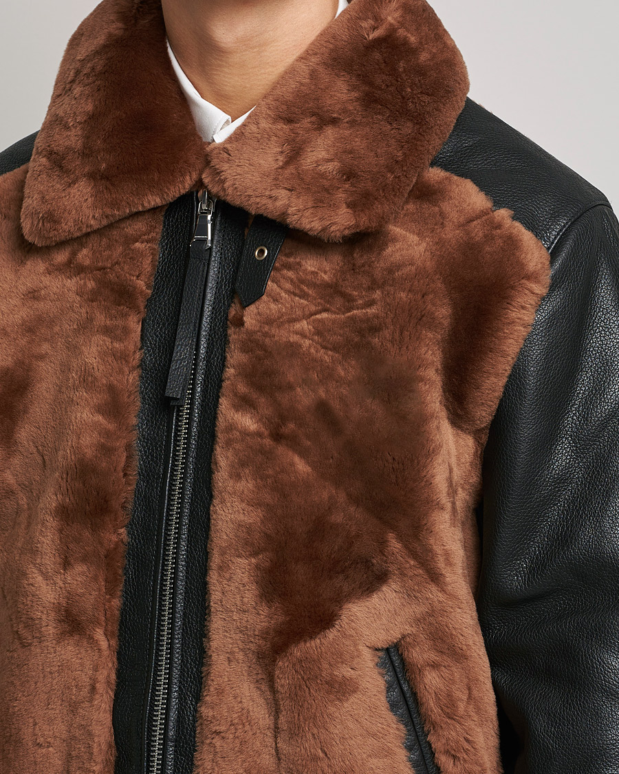Mies | Takit | J.Lindeberg | Grizzly Sheepskin Leather Jacket Chipmunk