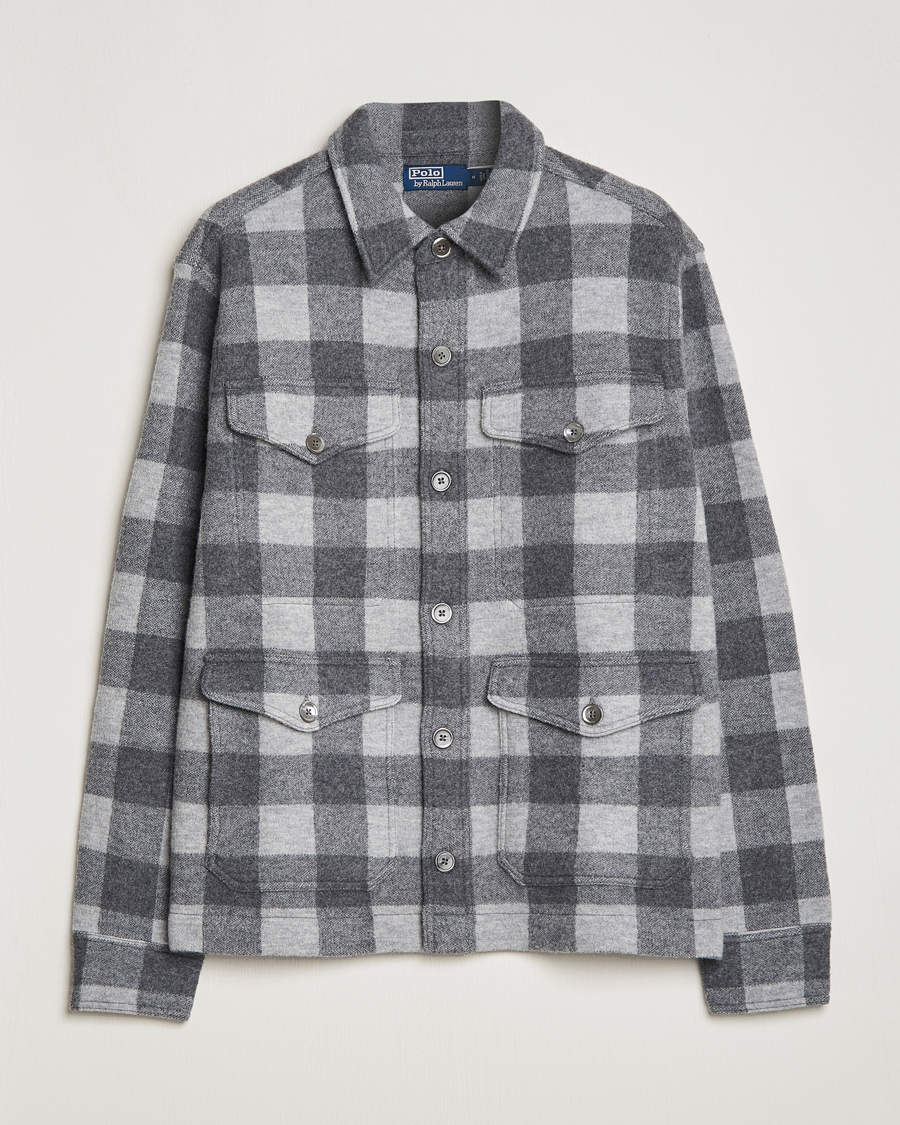 Mies | Kauluspaidat | Polo Ralph Lauren | Checked Wool Overshirt Jacket Grey Multi