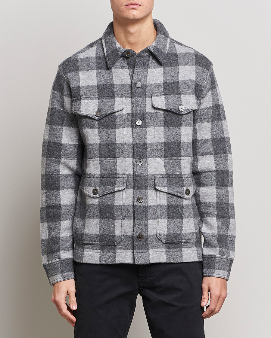 Mies | Kauluspaidat | Polo Ralph Lauren | Checked Wool Overshirt Jacket Grey Multi