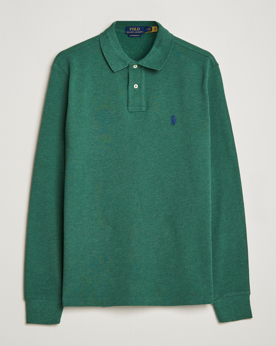 Mies | Puserot | Polo Ralph Lauren | Custom Slim Fit Long Sleeve Polo Verano Green Heather