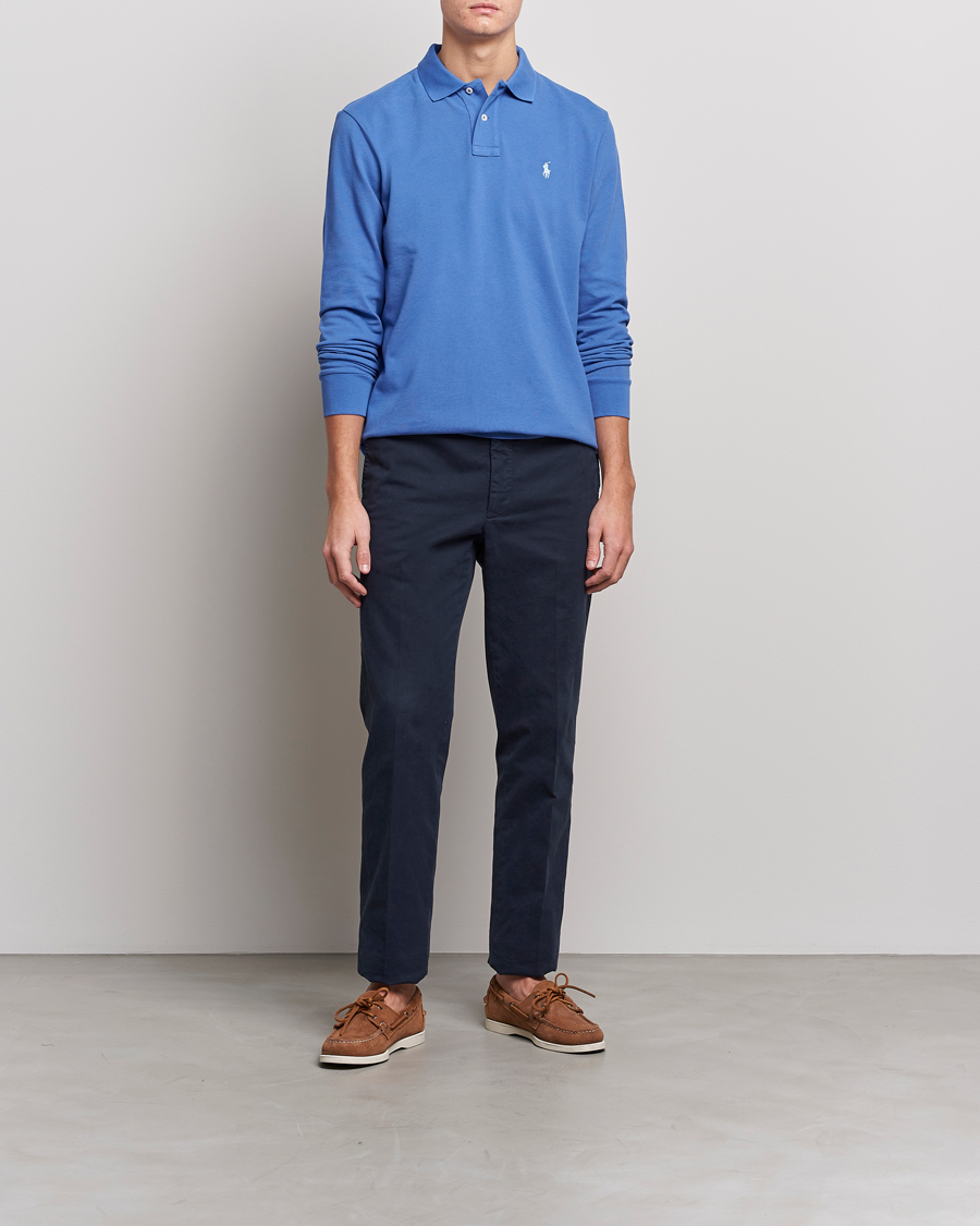Mies | Pikeet | Polo Ralph Lauren | Custom Slim Fit Long Sleeve Polo Maidstone Blue