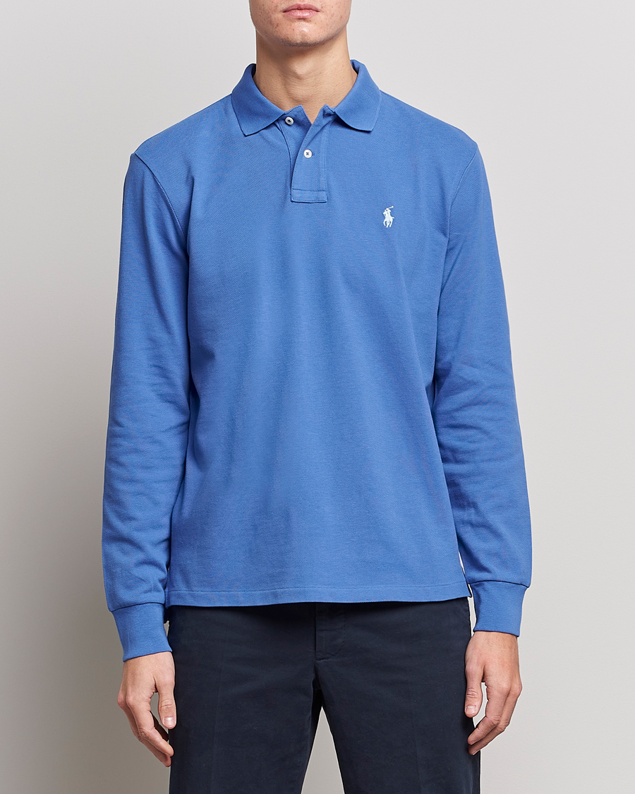 Mies | Pitkähihaiset pikeepaidat | Polo Ralph Lauren | Custom Slim Fit Long Sleeve Polo Maidstone Blue