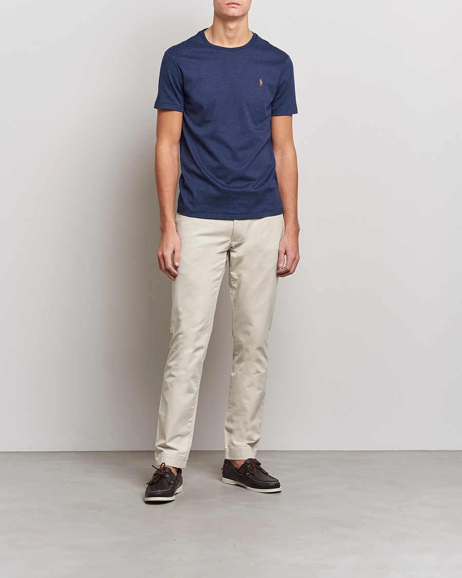 Mies | T-paidat | Polo Ralph Lauren | Luxury Pima Cotton Crew Neck T-Shirt Navy Heather