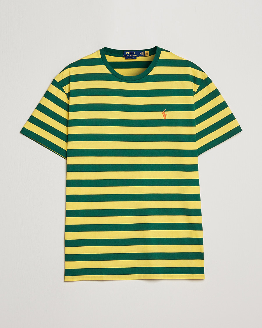 Mies | T-paidat | Polo Ralph Lauren | Striped Crew Neck T-Shirt Lemon/Green