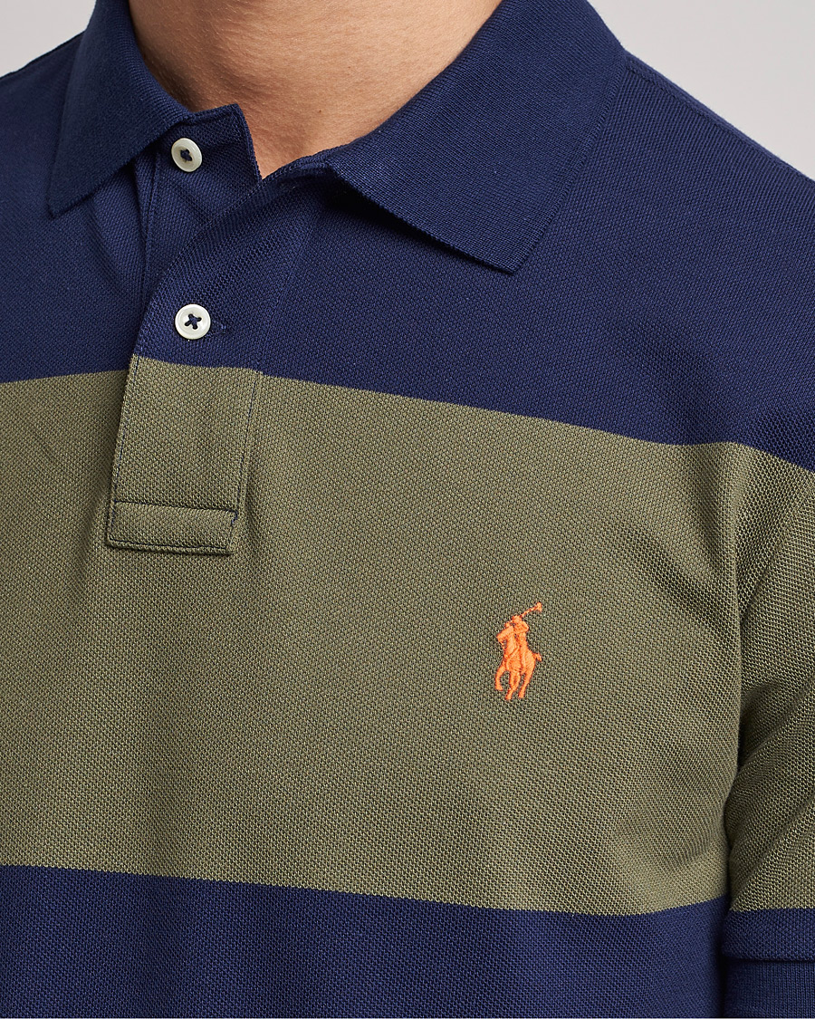 Mies | Pikeet | Polo Ralph Lauren | Custom Slim Fit Barstriped Polo Navy/Dark Sage