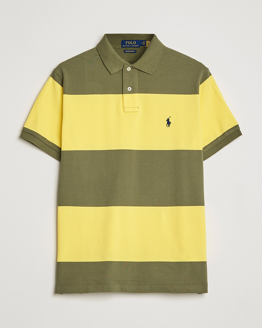 Mies | Pikeet | Polo Ralph Lauren | Custom Slim Fit Barstriped Polo Lemon/Dark Sage