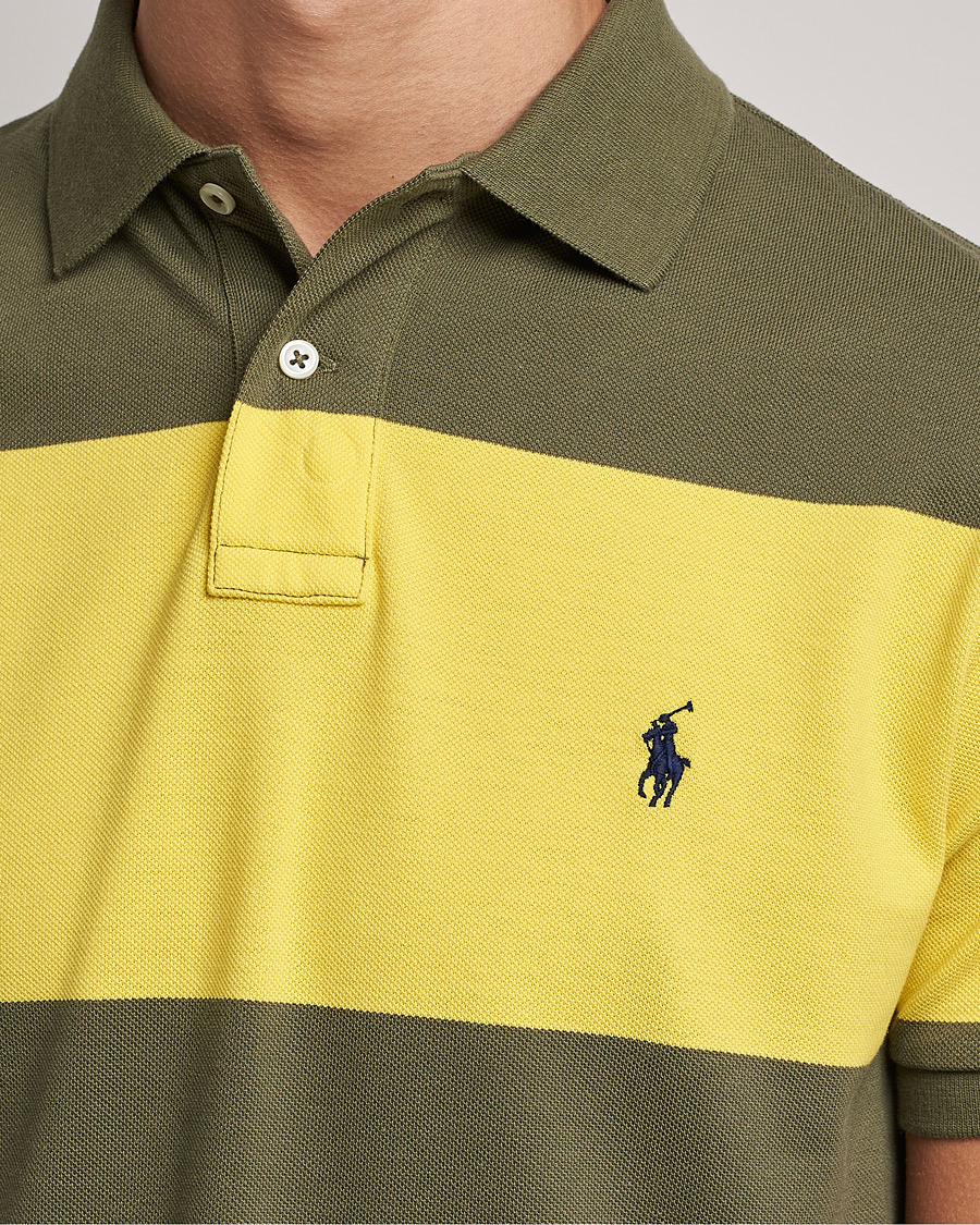 Mies | Pikeet | Polo Ralph Lauren | Custom Slim Fit Barstriped Polo Lemon/Dark Sage