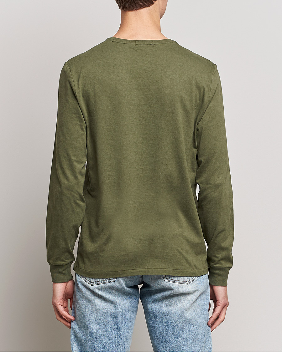 Mies | T-paidat | Polo Ralph Lauren | Printed Bear Crew Neck Long Sleeve T-Shirt Dark Sage