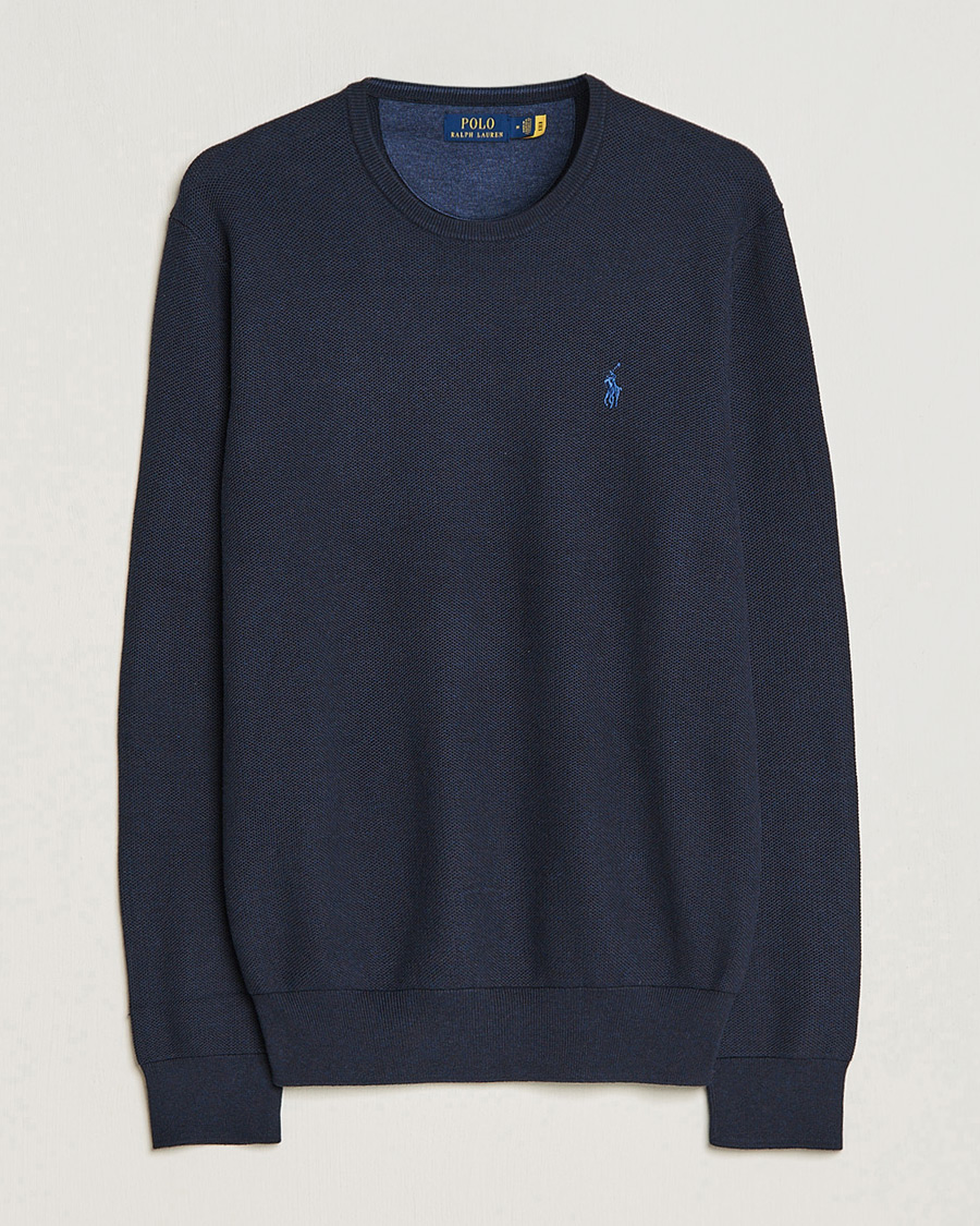 Mies | Puserot | Polo Ralph Lauren | Textured Crew Neck Sweater Navy Heather