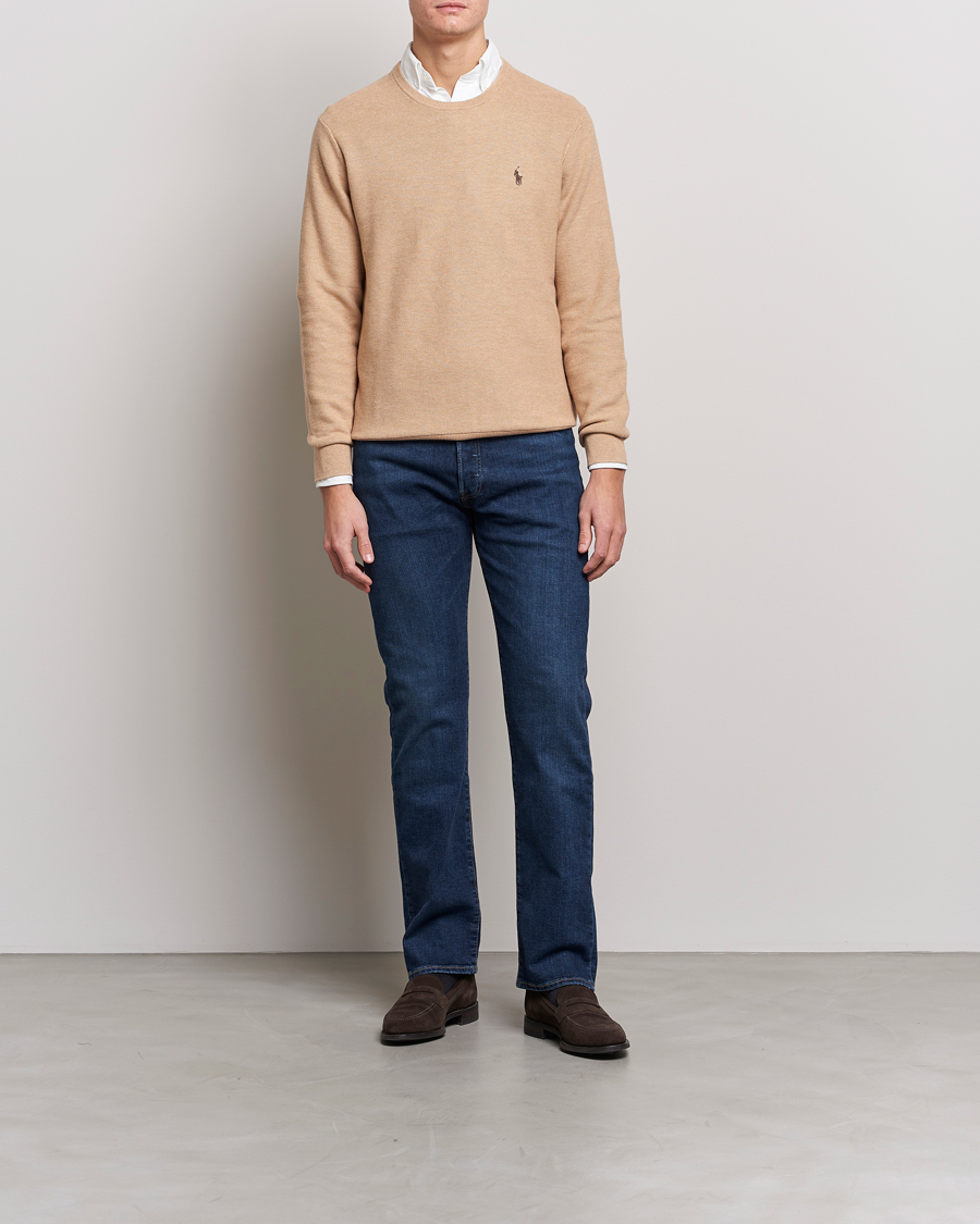 Mies | Puserot | Polo Ralph Lauren | Textured Knitted Crew Neck Camel Melange