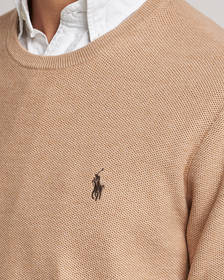 Mies | Puserot | Polo Ralph Lauren | Textured Knitted Crew Neck Camel Melange