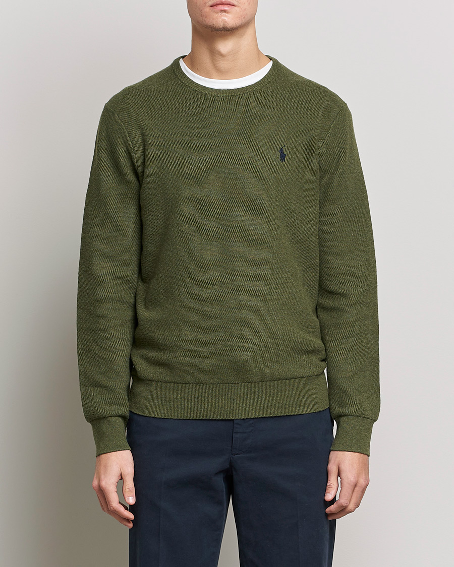 Mies |  | Polo Ralph Lauren | Textured Knitted Crew Neck Olive Heather