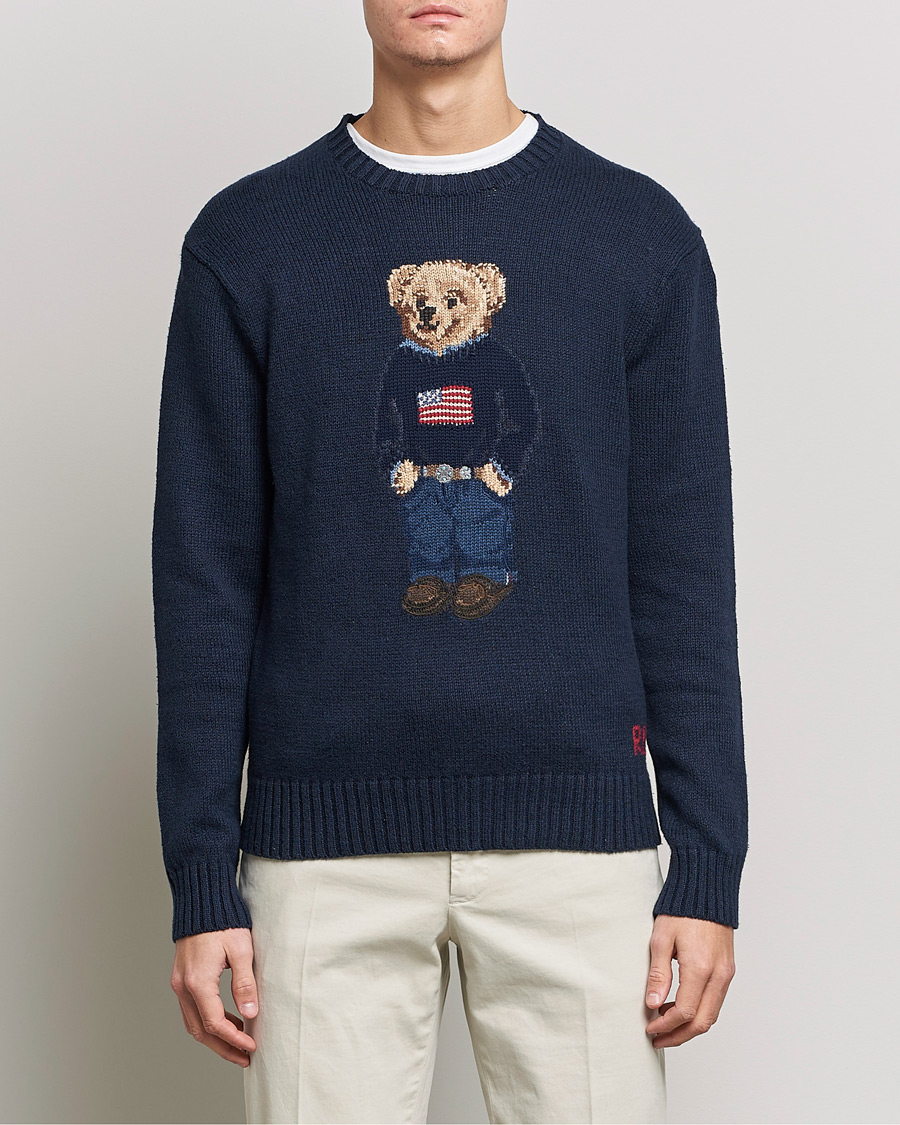 Mies | Jouluneuleet | Polo Ralph Lauren | Flag Bear Knitted Sweater Navy