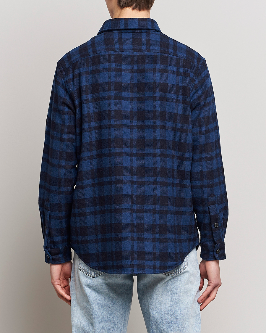 Mies | Kauluspaidat | Polo Ralph Lauren | Wool Blend Checked Overshirt Blue/Navy