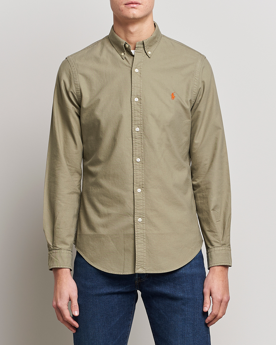 Mies |  | Polo Ralph Lauren | Slim Fit Garment Dyed Oxford Shirt Sage Green