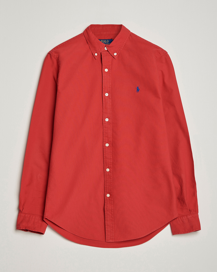 Mies | Kauluspaidat | Polo Ralph Lauren | Slim Fit Garment Dyed Oxford Shirt Red