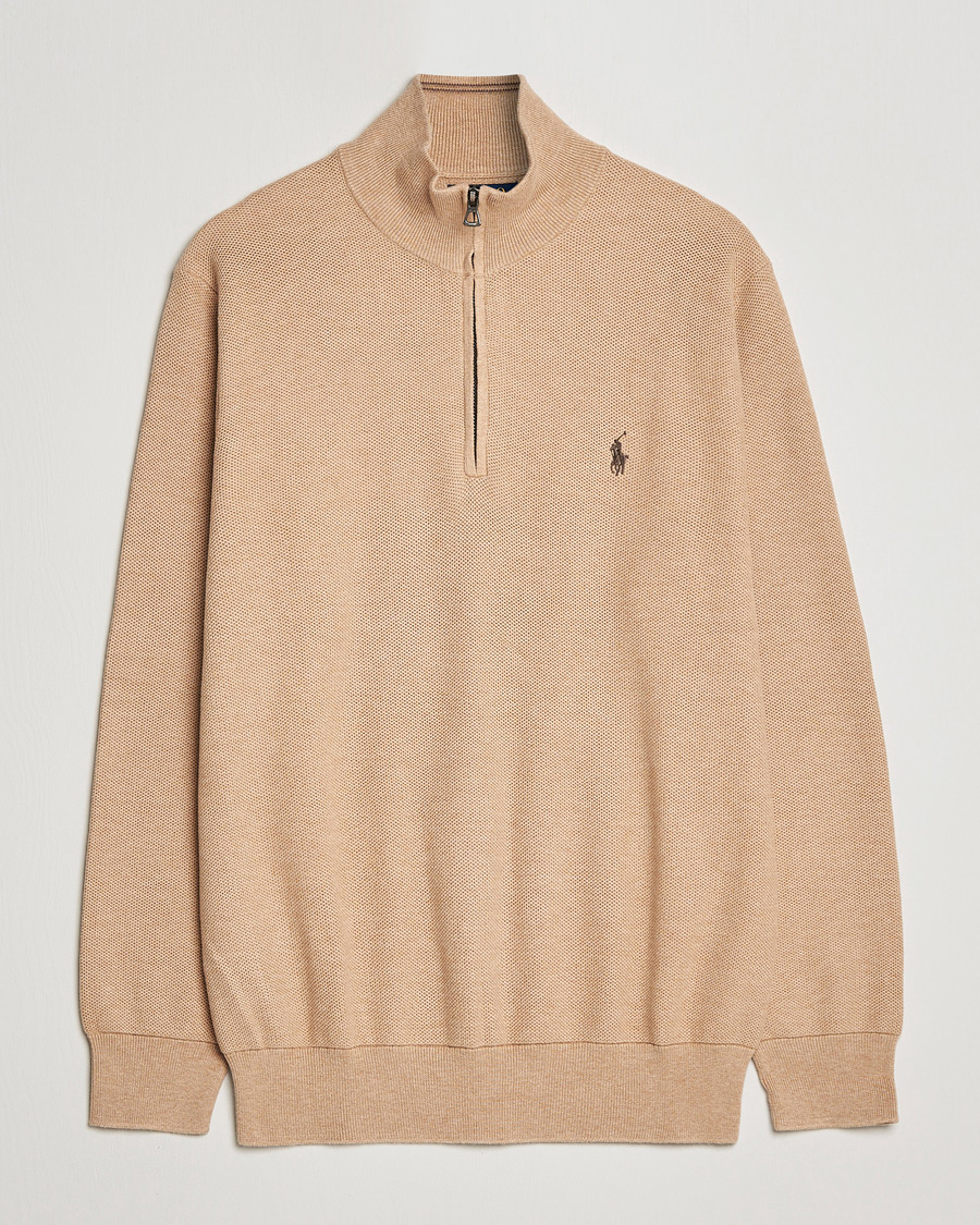 Mies | Puserot | Polo Ralph Lauren | Cotton Half Zip Camel Melange