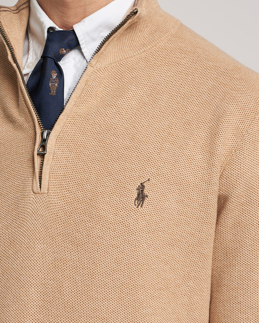 Mies | Puserot | Polo Ralph Lauren | Cotton Half Zip Camel Melange