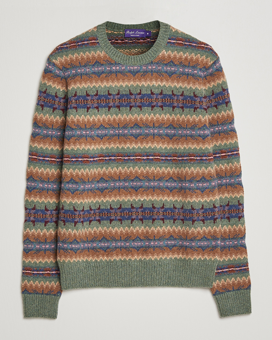 Mies | Puserot | Ralph Lauren Purple Label | Fairisle Jacquard Sweater Tan Multi