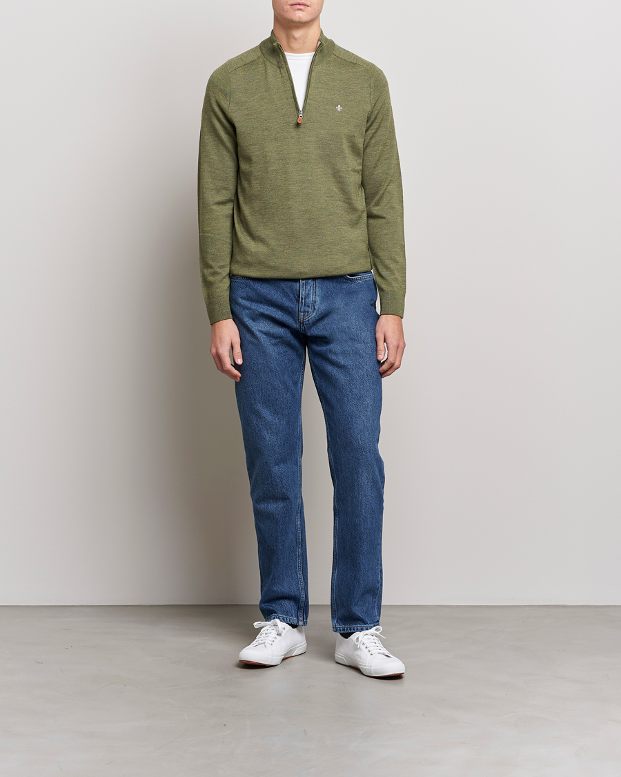 Mies | Puserot | Morris | John Merino Half Zip Sage Green