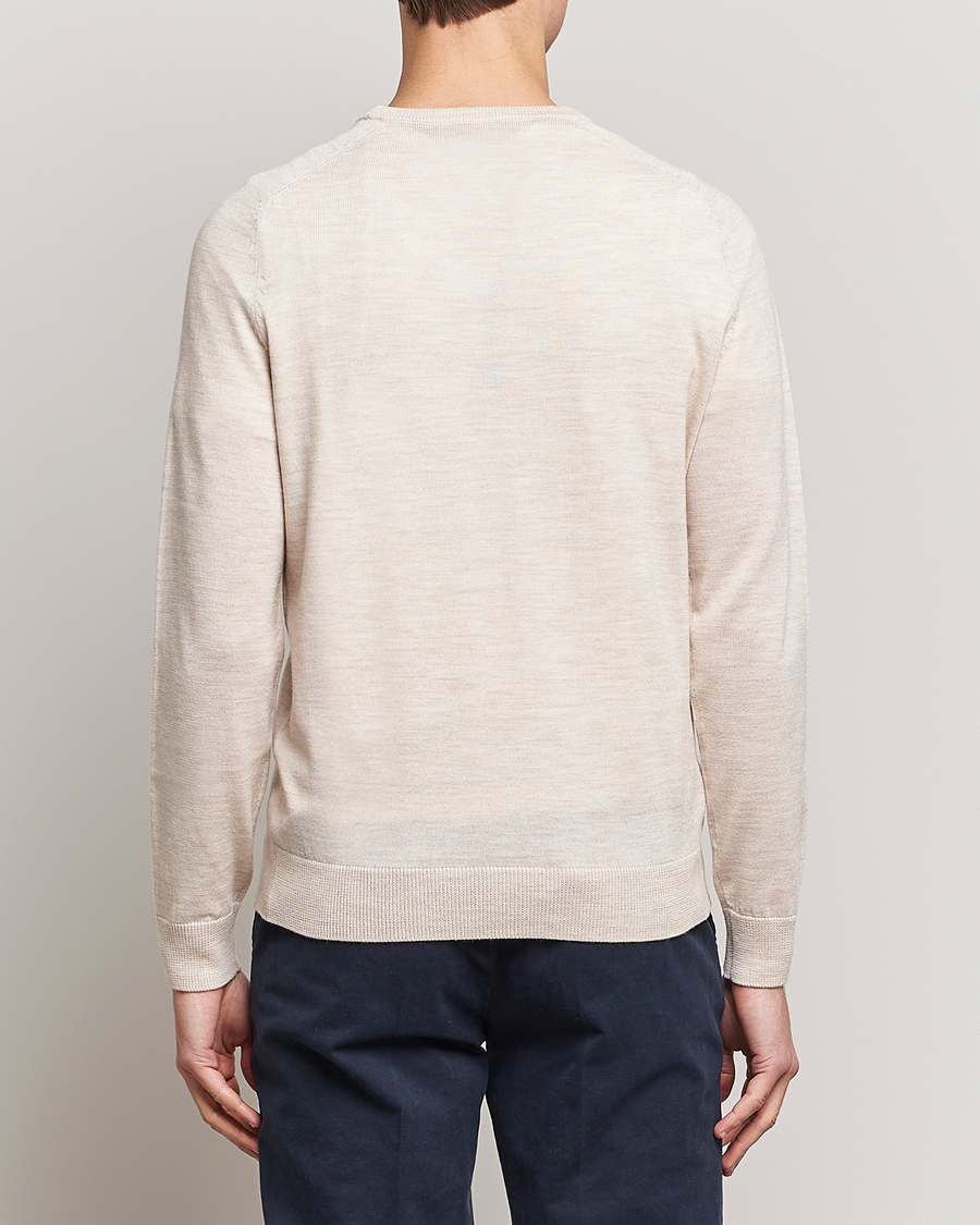 Mies | Puserot | Morris | Merino Crew Neck Pullover Ecru