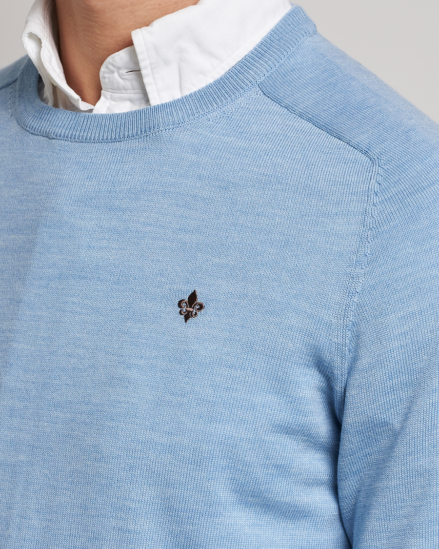Mies | Puserot | Morris | Merino Crew Neck Pullover Light Blue
