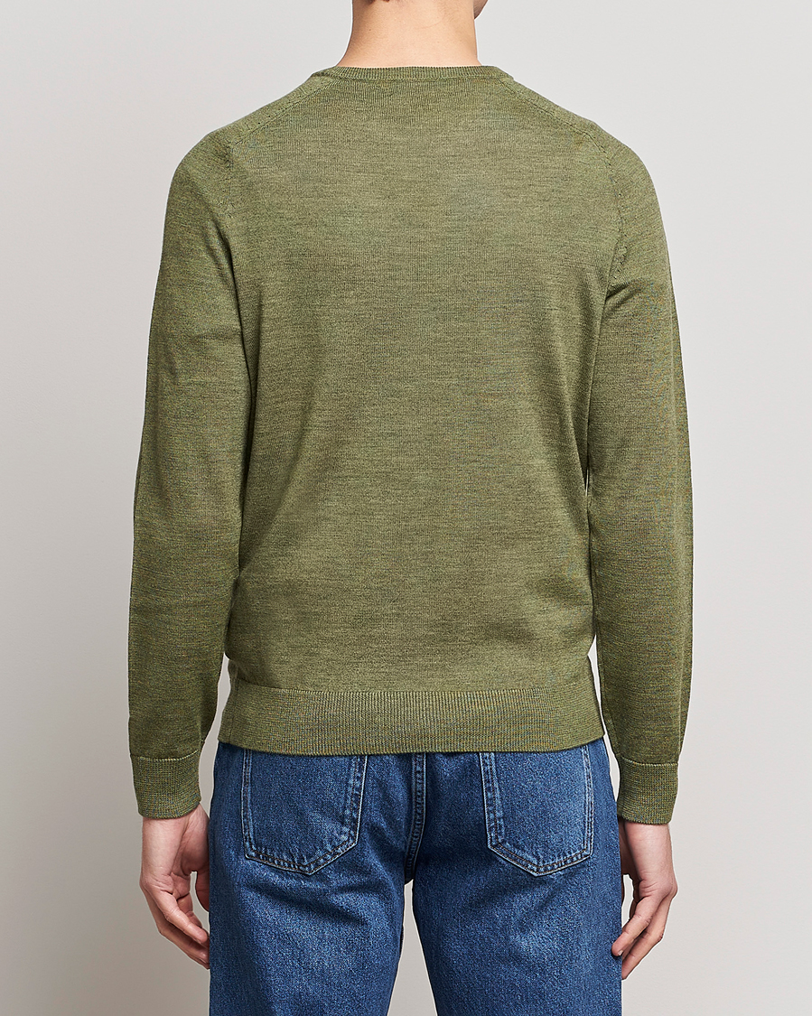 Mies | Puserot | Morris | Merino Crew Neck Pullover Sage Green