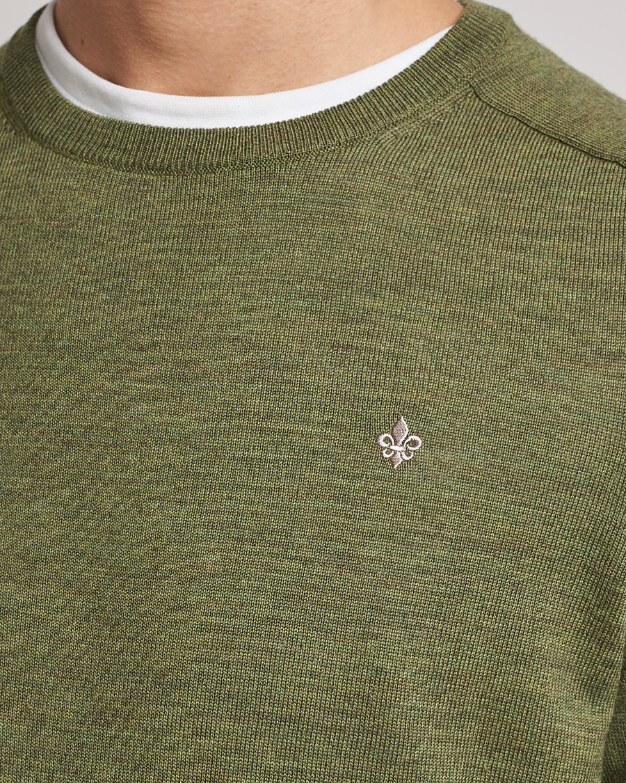 Mies | Puserot | Morris | Merino Crew Neck Pullover Sage Green