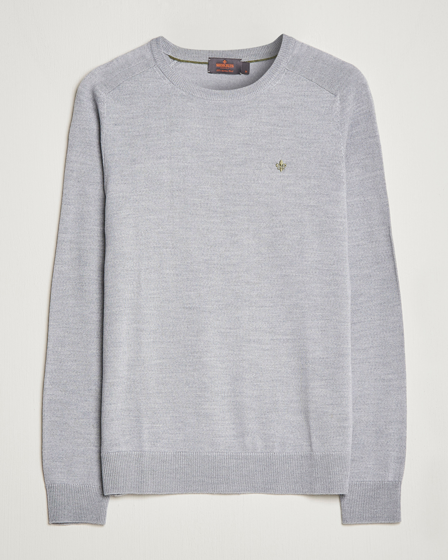 Mies | Puserot | Morris | Merino Crew Neck Pullover Grey