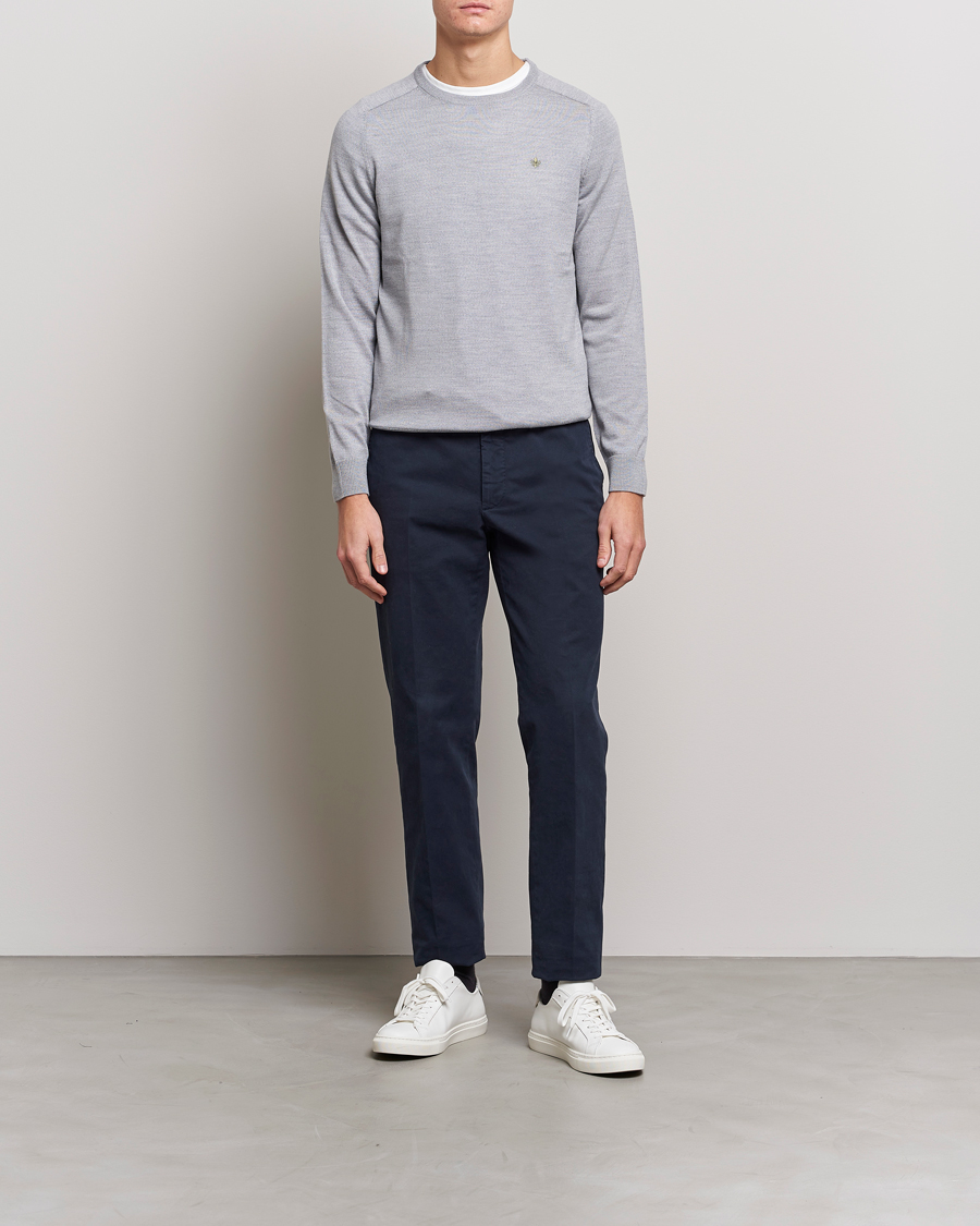 Mies | Puserot | Morris | Merino Crew Neck Pullover Grey
