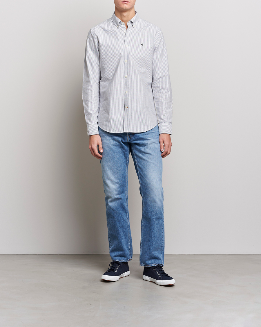 Mies |  | Morris | Douglas Striped Oxford Shirt Blue