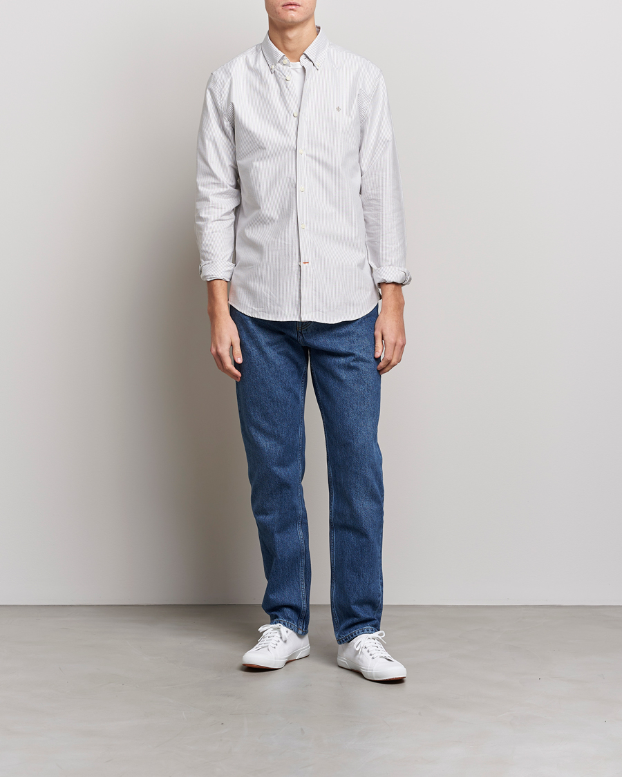 Mies | Kauluspaidat | Morris | Douglas Oxford Striped Shirt Brown