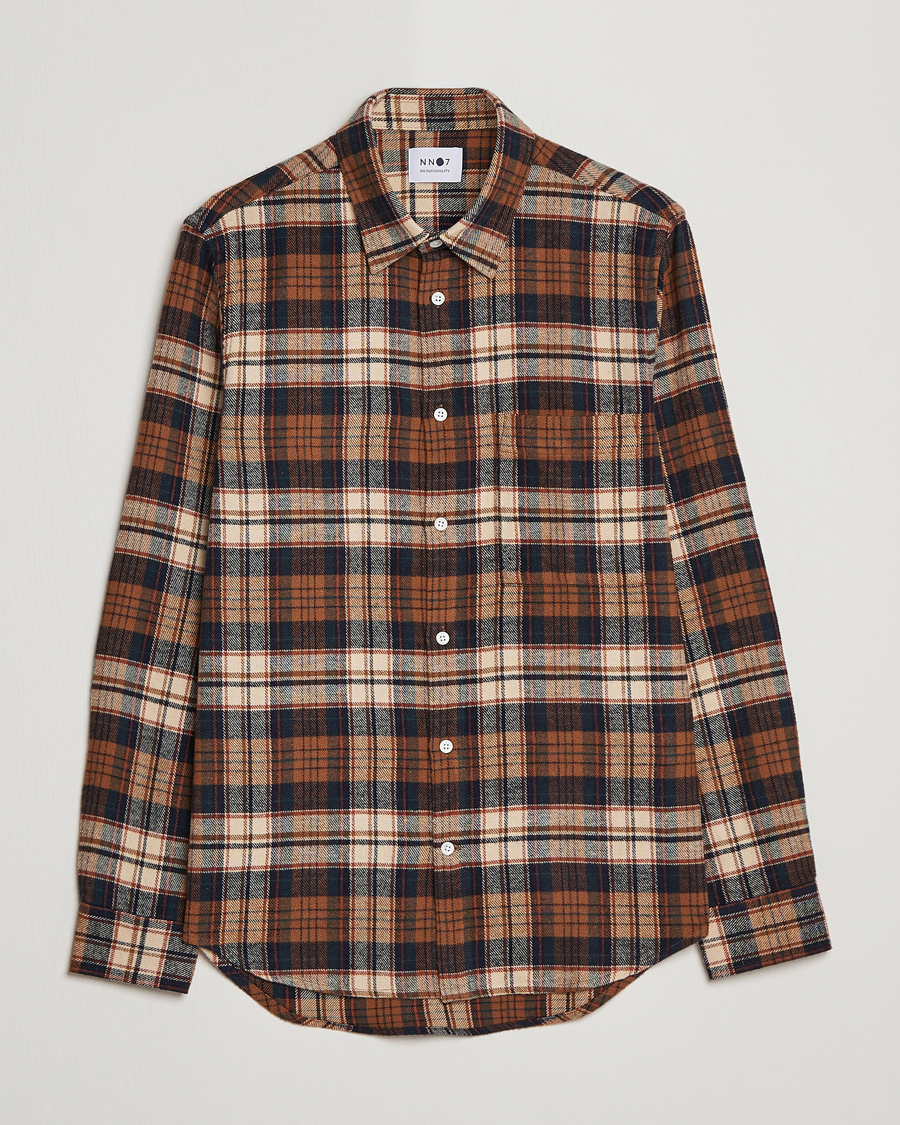 Mies | Kauluspaidat | NN07 | Arne Brushed Cotton Checked Shirt Multi