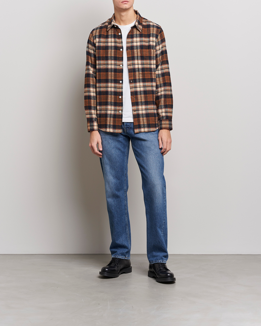 Mies | Kauluspaidat | NN07 | Arne Brushed Cotton Checked Shirt Multi