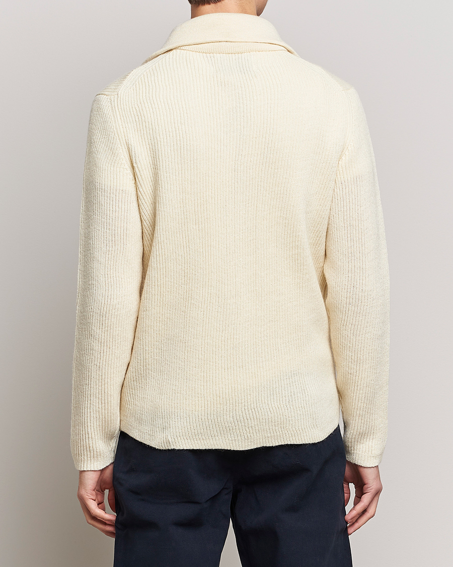 Mies | Puserot | NN07 | Holger Knitted Ribbed Half Zip Ecur