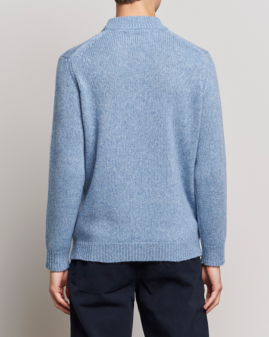 Mies | Puserot | NN07 | Nick Knitted Merino Mock Neck Light Blue Melange