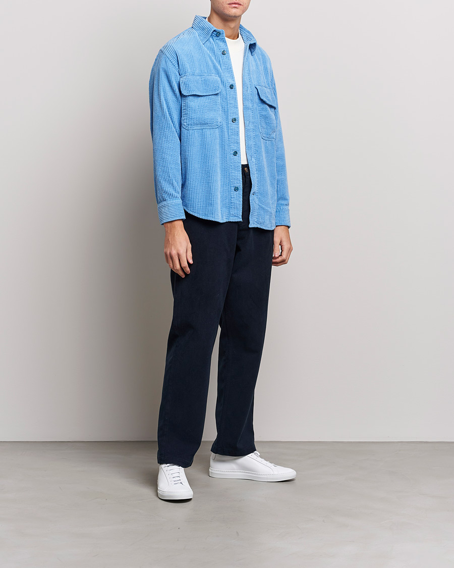 Mies | Kauluspaidat | NN07 | Folmer Corduroy Shirt Cobalt Blue
