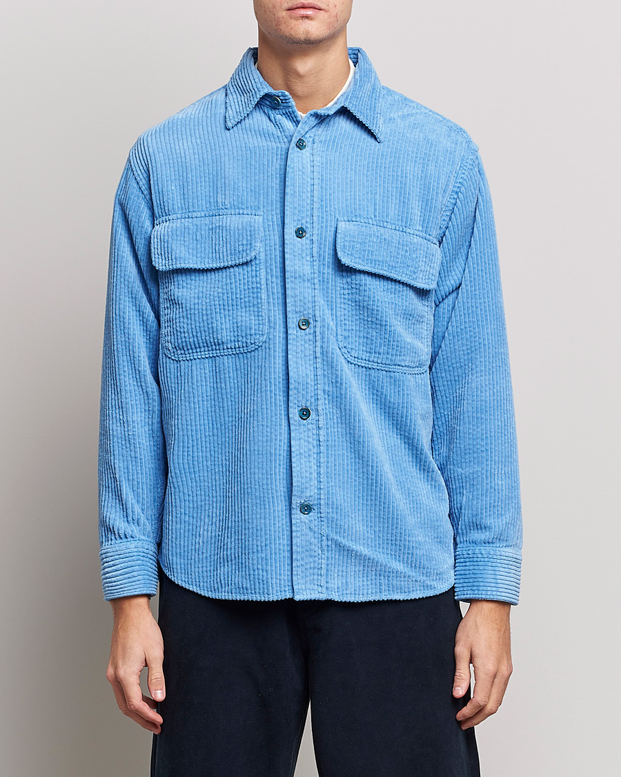 Mies | Kauluspaidat | NN07 | Folmer Corduroy Shirt Cobalt Blue